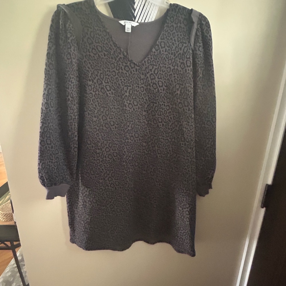 Nine West Black and Gray Embellished Sheath Dress